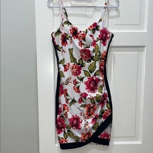 Almost Famous Floral Mini Dress - Red and Green Foral